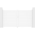Portail battant aluminium plein l305 x h181 cm blanc - nazario