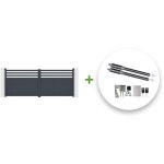 Portail battant électrique nevis 400x160cm gris + motorisation ranger b150 Portail battant électrique nevis 400x160cm gris + motorisation ranger b150