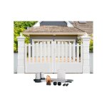 Portail battant �lectrique pvc blanc h145 x l300 alencon chapeau de gendarme