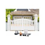 Portail battant lectrique pvc blanc avec moteur sentinel h 146 x l 250 brest galb