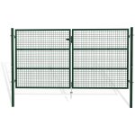 Casanoov ? portail grillag� 300x150cm vert ? acier galvanis� ? ouverture battante ? section des mailles ...