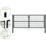 Casanoov ? portail battant grillag� 3m h. 120cm ? acier galvanis� gris anthracite ? ouverture r�versible ...