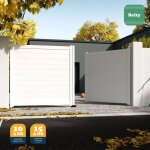Maison cadiou - portillon prêt à la pose yel blanc 9016 - l104 cm x h172 cm en aluminium belty Maison cadiou - portillon prêt à la pose yel blanc 9016 - l104 cm x h172 cm en aluminium belty