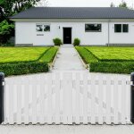 Gefradis - portail battant manuel pvc blanc h 115 x l 300 soulac chapeau de gendarme