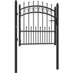 Portail de cl�ture avec pointes acier 100x100 cm noir vidaxl