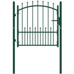 Portail de cl�ture avec pointes acier 100x100 cm vert vidaxl