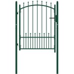 Portail de cl�ture avec pointes acier 100x125 cm vert vidaxl