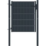 Vidaxl - portail de clôture pvc et acier 100x81 cm anthracite Vidaxl - portail de clôture pvc et acier 100x81 cm anthracite