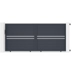 Portail coulissant 3, 5m cimone h. 160 aluminium gris