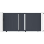 Portail coulissant 3, 5m giona h. 180 aluminium gris