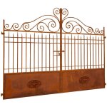 Portail extrieur en fer 320x245x8 cm portail d'entre en fer forg finition antique portail de jardin ...