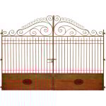 Biscottini - portail extrieur en fer 400x245x7 cm portail en fer forg finition antique pice unique ...