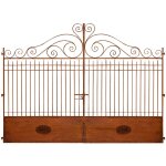 Biscottini - portail extrieur en fer 400x300x8 cm portail en fer forg finition antique pice unique ...