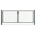 Easycloture - portail grillag acier galvanis l 3m gris anthracite h 1m50