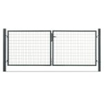 Portail grillag acier galvanis l 3m gris anthracite h 1m70