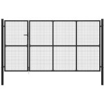 Portail de jardin en acier 350 x 175 cm anthracite vidaxl