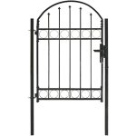 Portail de jardin avec dessus arqué acier 100 x 125 cm noir vidaxl Portail de jardin avec dessus arqué acier 100 x 125 cm noir vidaxl