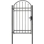 Vidaxl - portail de jardin avec dessus arqué acier 100 x 175 cm noir Vidaxl - portail de jardin avec dessus arqué acier 100 x 175 cm noir