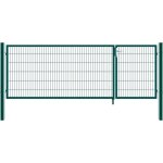 Home deluxe - portail de jardin � double battant aditus couleur : vert, dimension : 80 x 350 cm
