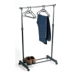 Perel ? portant mobile hauteur r�glable 80 x 43 x 165 cm ? charge max 15 kg ? m�tal ? roulettes pour ...