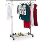 Portant professionnel  roulettes, avec tringle  vtements & support, rglable h 95 - 165cm, l 94 - ...