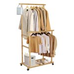 Unho - portant  vtements en bois penderie vetements  roulettes porte - vtement sur pied pour dressing ...