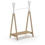 Portant  vtements enfant en bois - blanc et bois clair - aulia
