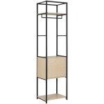 Portant v�tements en bois et m�tal noir 50x200cm - rangement ferm�