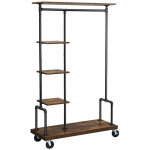 Portant  vtements mobile vestiaire sur roulettes meuble d'entre portant  vtements  5 niveaux structure ...