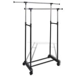 Portant � v�tements , penderie m�tallique, hauteur r�glable, mobile, double tringle � v�tements, m�tal ...
