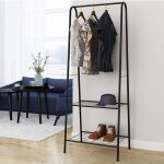 Portant � v�tements, penderie � v�tements, portemanteau avec 2 �tag�res de rangement pour chaussures, ...