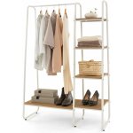 Costway - portant  vetement, penderie vetement avec tringle, 5 tagres, porte vetement solide pour ...