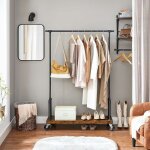 Vasagle - portant à vêtements, porte - manteau extensible, support habits sur roulettes, avec 2 barres, ... Vasagle - portant à vêtements, porte - manteau extensible, support habits sur roulettes, avec 2 barres, ...