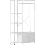 Portant � v�tements?porte - manteau en m�tal avec �tag�res de rangement armoire et barre de suspension ...
