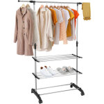 Portant  vtements avec les roulettes, acier inoxydable portant penderie  vtements, longueur et hauteur ...