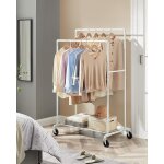 Portant � v�tements � roulettes, porte - manteaux, penderie, charge 110 kg, avec double tringle et �tag�re ...