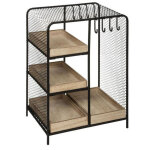 Porte - bijoux dressing coloris noir en bois / m�tal - longueur 20 x profondeur 15 x hauteur 28 cm pegane ...