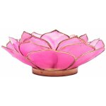 Porte bougie p�tales de lotus rose et or