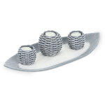 Porte - bougies avec plateau, 3 bougeoirs, sable, d�co de table, salon, chambre, photophores, gris / ...