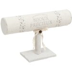 Porte bracelets en bois recouvert de lin imprim l 23 cm - atmosphera