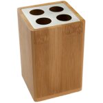 Porte - brosse  dents, gobelet pour brosse  dents en bambou (lxlxh) : 7, 6cm x 7, 6cm x 11cm braun ...