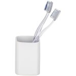 Porte brosse  dent hexa, gobelet salle de bain, cramique, 6, 5x9x6, 5 cm, blanc - wenko