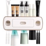 Porte - brosse � dents mural avec distributeur de dentifrice 2 en 1 4 emplacements pour porte - brosse ...