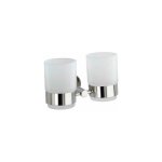 Porte brosse à dent mural, gobelet salle de bain double, duo bosio shine, verre - fixation acier inox, ... Porte brosse à dent mural, gobelet salle de bain double, duo bosio shine, verre - fixation acier inox, ...