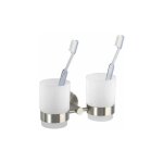 Porte - brosse  dents wenko bosio inox mat 17 cm gobelet satins porte - brosse  dents mural gobelet ...