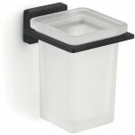 Kiamami valentina - porte - brosse  dents en verre noir mat atene