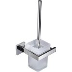 Porte brosse toilette support mural, brosse wc pour toilette en inox et verre, chrom� miroir poli