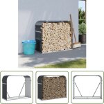 Porte - b�ches anthracite 120x45x100 cm acier galvanis� - porte - b�ches - rangement b�ches - abri � ...