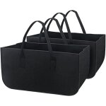 Porte b�che int�rieur panier � bois de chauffage en feutre, panier de rangement en feutre avec poign�es ...