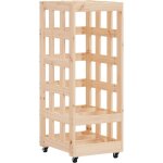 Porte - b�ches avec roulettes 40x49x110 cm bois massif de pin vidaxl